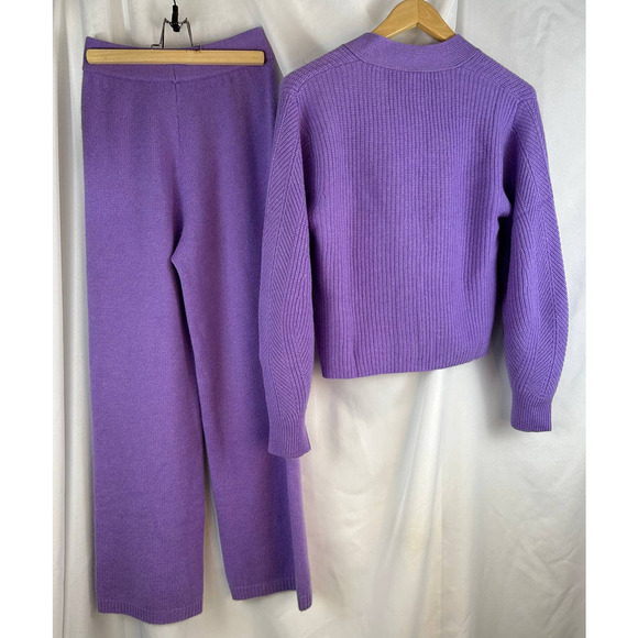 Lisa Yang Minna Cardigan & Vivi Pant Set Lavender 100% Cashmere Sz 2 / M $1210 - Picture 12 of 16